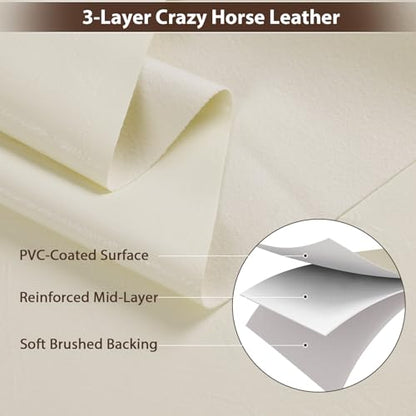 Faux Leather 1.0mm Upholstery Fabric by the Yard 8 Yard Cream - color: Cream, size: 8 Yard