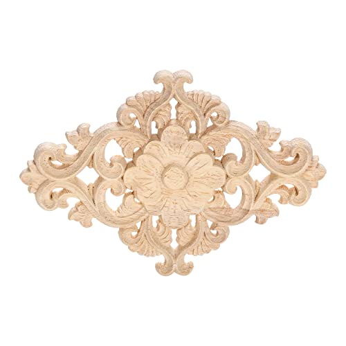 1Pc Wood Carved Appliques Onlays Center Carving Decals for Furniture - color: 1-pack, size: 15x10.5cm/5.9"x4.13"