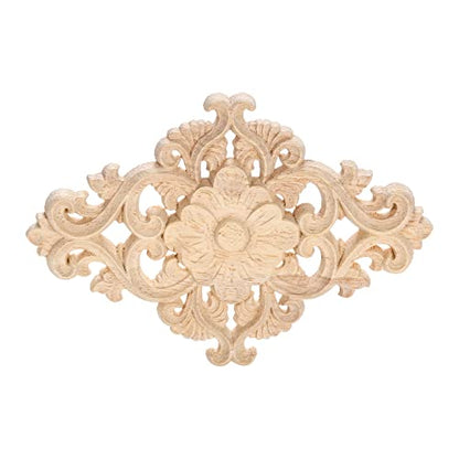 1Pc Wood Carved Appliques Onlays Center Carving Decals for Furniture - color: 1-pack, size: 15x10.5cm/5.9"x4.13"