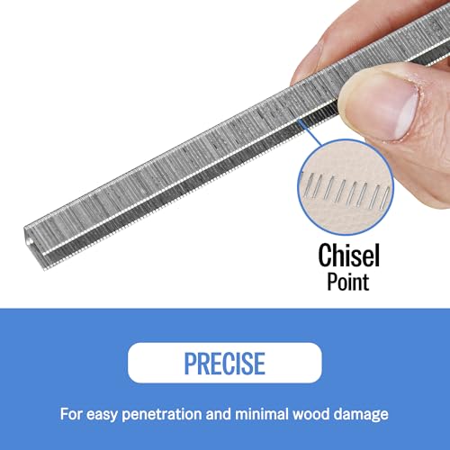 meite 71/10 22 Gauge 304 Stainless Steel Upholstery Staples, 3/8-Inch Crown with 3/8-Inch Leg Length, Heavy Duty Staples for Construction, Furniture, Crafts & DIY Projects (1 Case - 20 Boxes) - size: 3/8" (10 mm), style: 1 Case (20 Boxes)