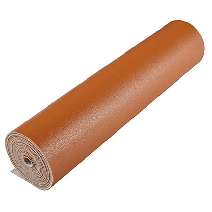 HGUAN Smooth Solid Color Brown Faux Leather 12"X53"(30cmX135cm),Faux Leather Sheets Roll Very Suitable for Making Crafts, Leather Earrings, Bows,Sewing (Brown) - color: Brown