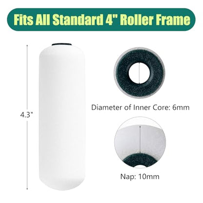 Foam Paint Roller Covers, Small Paint Roller 4 Inch, 10 Pack - size: 4 inch,10 pack