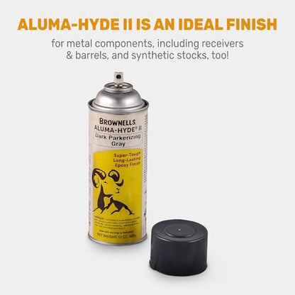 Brownells Aluma-Hyde II Epoxy Based Firearm Finish Spray Coating Protection Paint, Aerosol Can, 12 oz. (340g) Dark Parkerizing Gray - color: Dark Parkerizing Gray