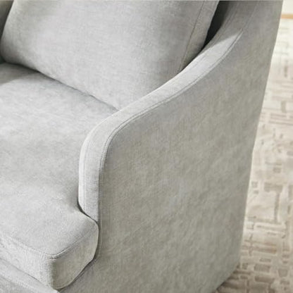 VKNOW Upholstered Dining Chairs Set of 6, Dining Room Chairs with Casters - color: Light Grey, size: 6