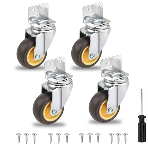 HOD 1.5" Side Mount Casters Set of 4, L-Shaped 360° Swivel - style: 1.5-inch Swivel