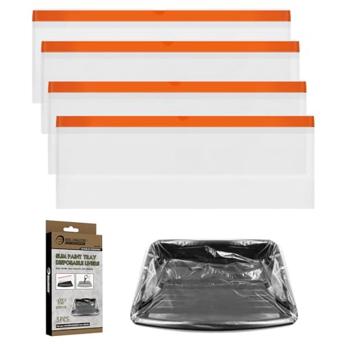 ROLLINGDOG 12 inch Disposable Paint Tray Liners - color: 5pc Paint Tray Liners(Drawstring Opening)