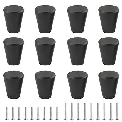 Uenhoy 12 Pack Cone Shaped Cabinet Knobs Aluminum Alloy Pulls Black - color: Black