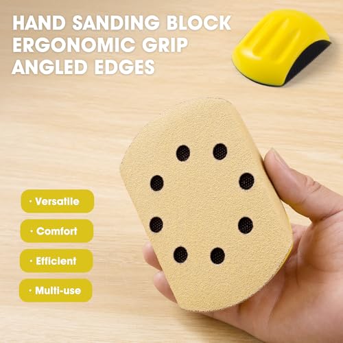 2 Pack 5 Inch Mouse Sanding Block Hand Sanding Block Hook and Loop Sanding Block for Woodworking Furniture Restoration Automotive Body Arts Crafts