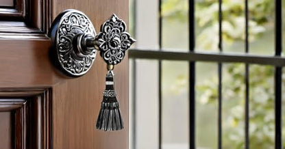 Noblesse Collection Elegant Hand Crafted 4" (10cm) Key Tassel (NKT) Silver Grey Black Multicolor #SGB (Pure Black, Light Grey, Grey Silver) Individually Sold - color: Silver Grey Black Multicolor (Color# Sgb)