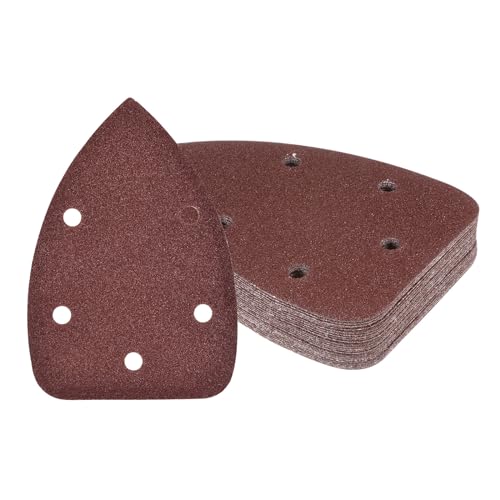 60pcs Mouse Sander Detail Sandpaper 80Grit 3.5"x5.5" Triangle - size: 80 grit