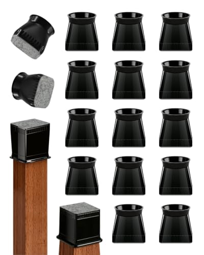 24 Pcs Chair Leg Floor Protectors for Hardwood Floors - color: Black（24pcs）, size: Square M