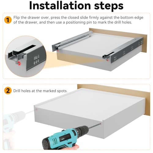 Undermount Soft Close Heavy Duty Drawer Slides 12 Inch, 80LB - color: Soft Close, size: 12 Inch