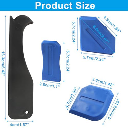 4 Pcs Silicone Caulking Tools, Blue - color: Blue
