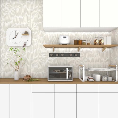 Theper Beige Peel and Stick Wallpaper Modern Contact Paper 17.3"×78.8" - color: Yellow, size: 17.3" x 78.8"