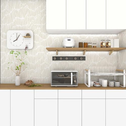 Theper Beige Peel and Stick Wallpaper Modern Contact Paper 17.3"×78.8" - color: Yellow, size: 17.3" x 78.8"