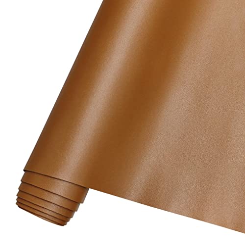 HYANG Smooth Solid Color Brown Faux Leather Sheets 1 Rolls 12"X53" (30cmX135cm),Faux Leather is Great for, Bows,Earrings Handmade DIY Craft Projects Making - color: Brown