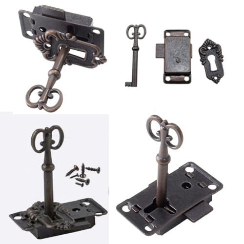 2 Pack Antique Cabinet Lock with Key for Drawers and Desks