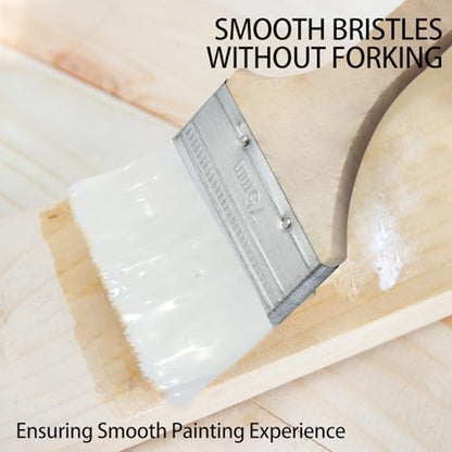 3 Inch Wide Wool Paint Brushes, Set of 2 for DIY and Furniture - size: 3 Inch