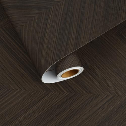Dark Wood Grain Contact Paper Peel and Stick Chevron Wood Self Adhesive Wallpaper for Living Room Kitchen Wood Contact Paper for Cabinets Countertops Drawers Shelves Wood Vinyl Wrap 17.7" x 120" - color: Dark Herringbone