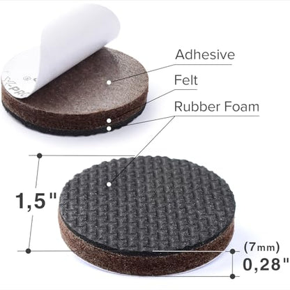 Non Slip Furniture Pads X-Protector - 8 PCS 1 1/2” - Furniture Grippers - size: 1.5 inch 8 Round