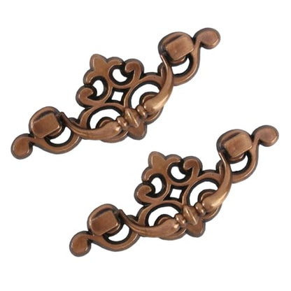 8 Pack Antique Copper Drawer Pulls, 2-1/2 Inch Hole Center - color: Antique Copper
