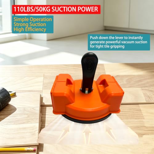 Floor Gap Fixer Tool Kit, 6-Piece All-in-One Flooring Repair Kit with Suction Cup, Mallet, 6 Reusable Adhesive Pads, Scraper, Towel, Gloves for Vinyl, Laminate, Wood, Tile, LVT, LVP Dual Head