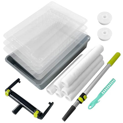 15 Pcs 18" Paint Roller Kit with Extension Pole, Adjustable Roller Frame