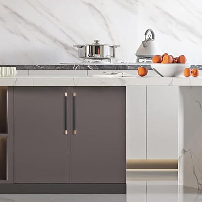6 Pack 12.6 Inch Black And Champagne Bronze Kitchen Cabinet Handles - color: Black And Champagne Bronze, size: 12-5/8'' Hole Center(320mm)