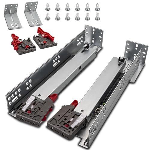Undermount Drawer Slides HLC Undermount Soft Close Drawer Slides 15 inch 6 Pair Full Extension Concealed Drawer Rails with Mounting Screws,Locking Device and Brackets 80 lb Load Capacity - color: Silver, size: 15 Inch