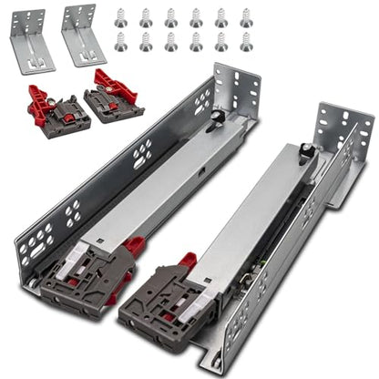 Undermount Drawer Slides HLC Undermount Soft Close Drawer Slides 15 inch 6 Pair Full Extension Concealed Drawer Rails with Mounting Screws,Locking Device and Brackets 80 lb Load Capacity - color: Silver, size: 15 Inch