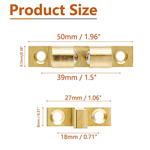 Uenhoy 10 Pcs Solid Brass Dual Ball Tension Latch 2" Gold Tone - color: Gold, size: 50mm, 10pcs