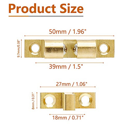 Uenhoy 10 Pcs Solid Brass Dual Ball Tension Latch 2" Gold Tone - color: Gold, size: 50mm, 10pcs