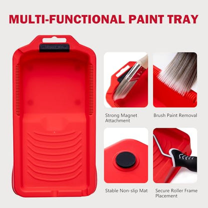Mister Rui 4 Inch Foam Paint Roller Kit with Tray, Liners & Brush