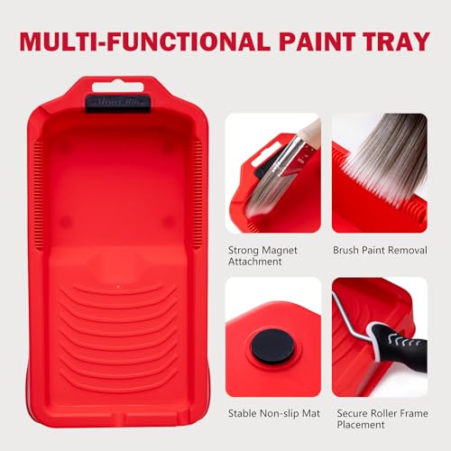Mister Rui 16-Piece 4 Inch Paint Roller Kit with 5-in-1 Tool & Taping Knife