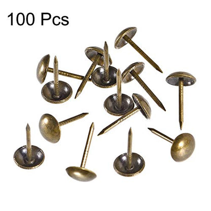 uxcell Upholstery Nails Tacks 9mm Dia 17mm Height Retro Round Thumb Push Pins Bronze Tone for Furniture Sofa Headboards, 100 Pcs - size: 9mm x 17mm