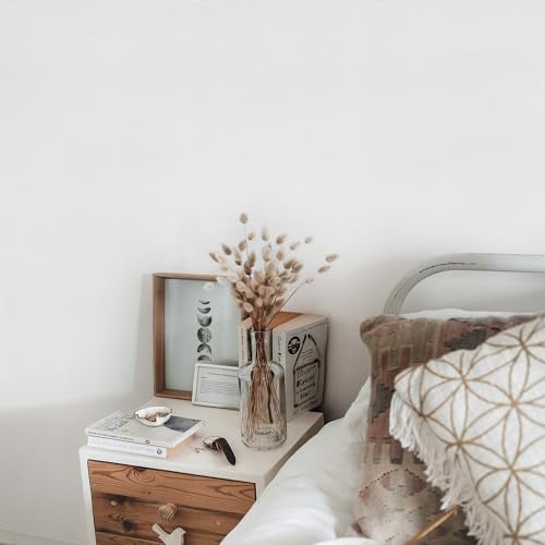 Rugreat Matte White Peel and Stick Wallpaper Paintable 118inL 12inW - color: White, size: 12" x 120"