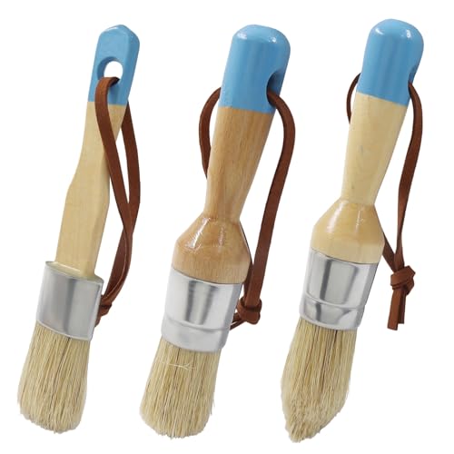 3 Pcs Chalk Paint Brush Set, Natural Bristle Brush for Makeover