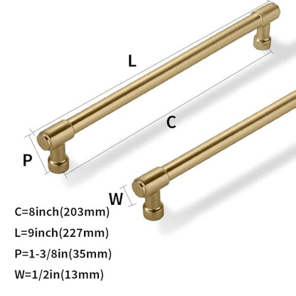 Solid Heavy Duty Jasper Pulls 5 Pack Champagne Bronze Cabinet Pulls 8 Inch Hole Centers for Kitchen Cupboard Handles Modern Drawer Pulls Bathroom Champagne Brass Cabinet Pulls - color: Champagne Bronze, size: 8 inch(203mm) Hole Center