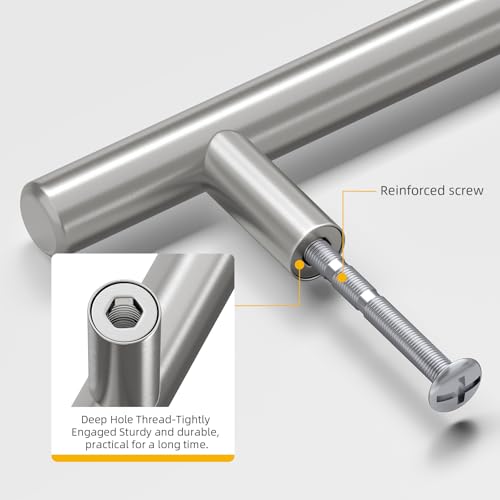 Goldenwarm 10 Pack 4 inch Brushed Nickel Cabinet Pulls Cabinet Handles - color: Brushed Nickel, size: 4 Inch Hole Centers