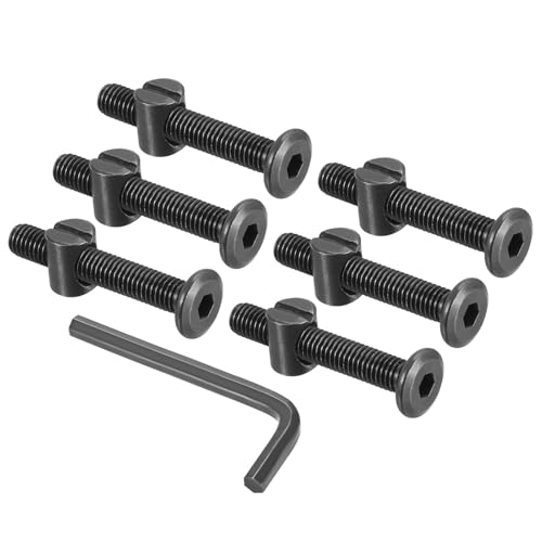 PATIKIL M8 x 50mm & M8 x 18mm Bunk Bed Bolts, 6 Pack Hex Drive Socket Cap Barrel Screws Bolt Nuts Assortment Kit with 1Pcs Wrench for Furniture Bed, Zinc Color - size: M8x50mm