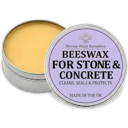 Rhoose Point Remedies Beeswax Polish for Stone & Concrete 3.5 Fl Oz – Cleans, Seals & Protects Natural & Man-Made Surfaces inc. Marble, Quartz, Granite, Slate, Ceramic