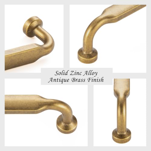 7-1/2 in Antique Brass Cabinet Pulls 5 Pack, Footed Handles P2302 - color: Antique Brass, size: 7-1/2" Hole Centers-5 Pcs