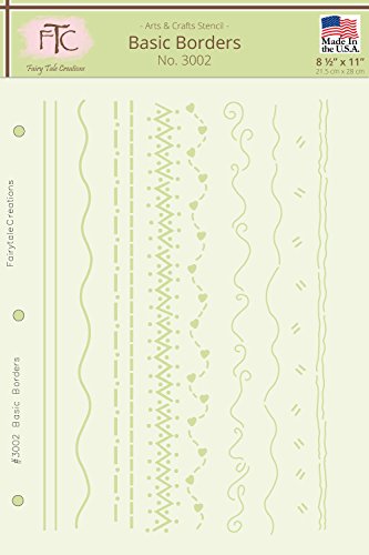 Fairytale Creations Basic Borders Stencil, 8 1/2" L X 11" H