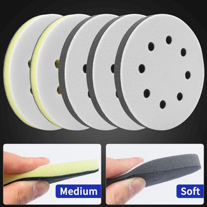 Elechiakan 85PCS 5 Inch Orbital Sanding Disc and Interface Backing Foam Pad - style: 85 Pack