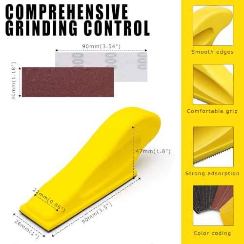 240 Pcs Sanding Paper Assortment Pack, 12 Grits 80 to 2000 Sandpaper Kit with Mini Finger Sander – Fine Grit Sandpaper for Wood Refinishing, Metal Polishing & DIY Crafts