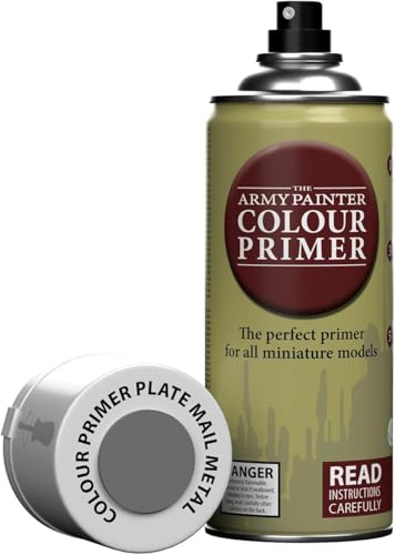 The Army Painter, Colour Primer Plate Mail Metal, 400 ml acrylic spray - color: Plate Mail
