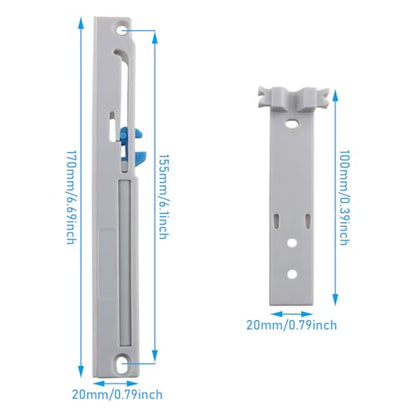 2 Sets (1 Pair) Drawer Soft Close Adapters Heavy Duty Furniture Drawer Universal Buffer Plastic Slide Damper Full Extension Drawer Slide for Cabinets Gray