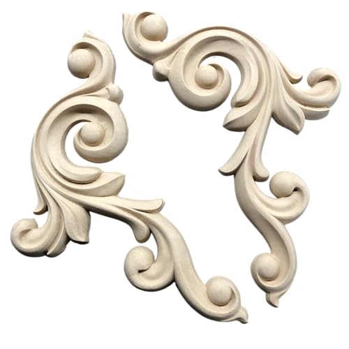 WoodUbend WUB1239 Set of Scrolls Appliques - Heat Bendable & Flexible Wood Onlays 34x16cm - DIY Craft, Furniture & Home Decor - Easy to Apply & Paint - Versatile, Reusable & Decorative - size: WUB1239