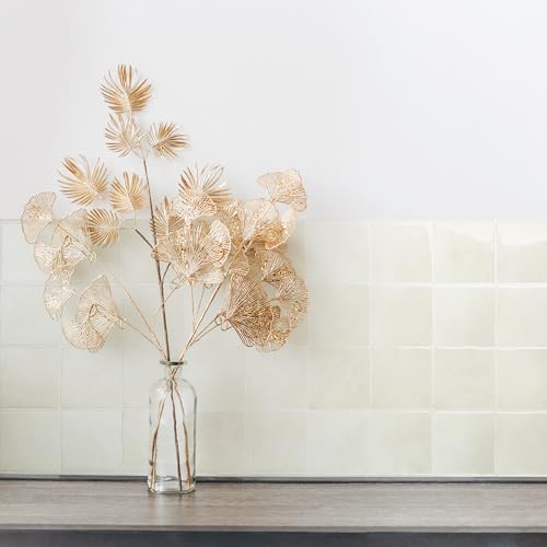 Smart Tiles Peel and stick backsplash, Zellige Chalk White, 9"x9" - color: Chalk White