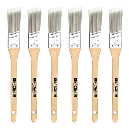 King Origin 6 PCS Paint Brushes, 1 Inch Angled Paint Brush - size: 1 Inch, 6 Pack